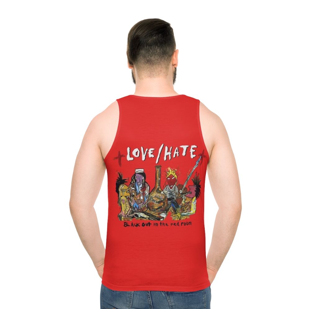 Blackout in the Red Room unisex tank top for music and rock lovers