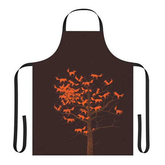 Blazing Fox Tree Apron with Warm Autumn Nature Pattern