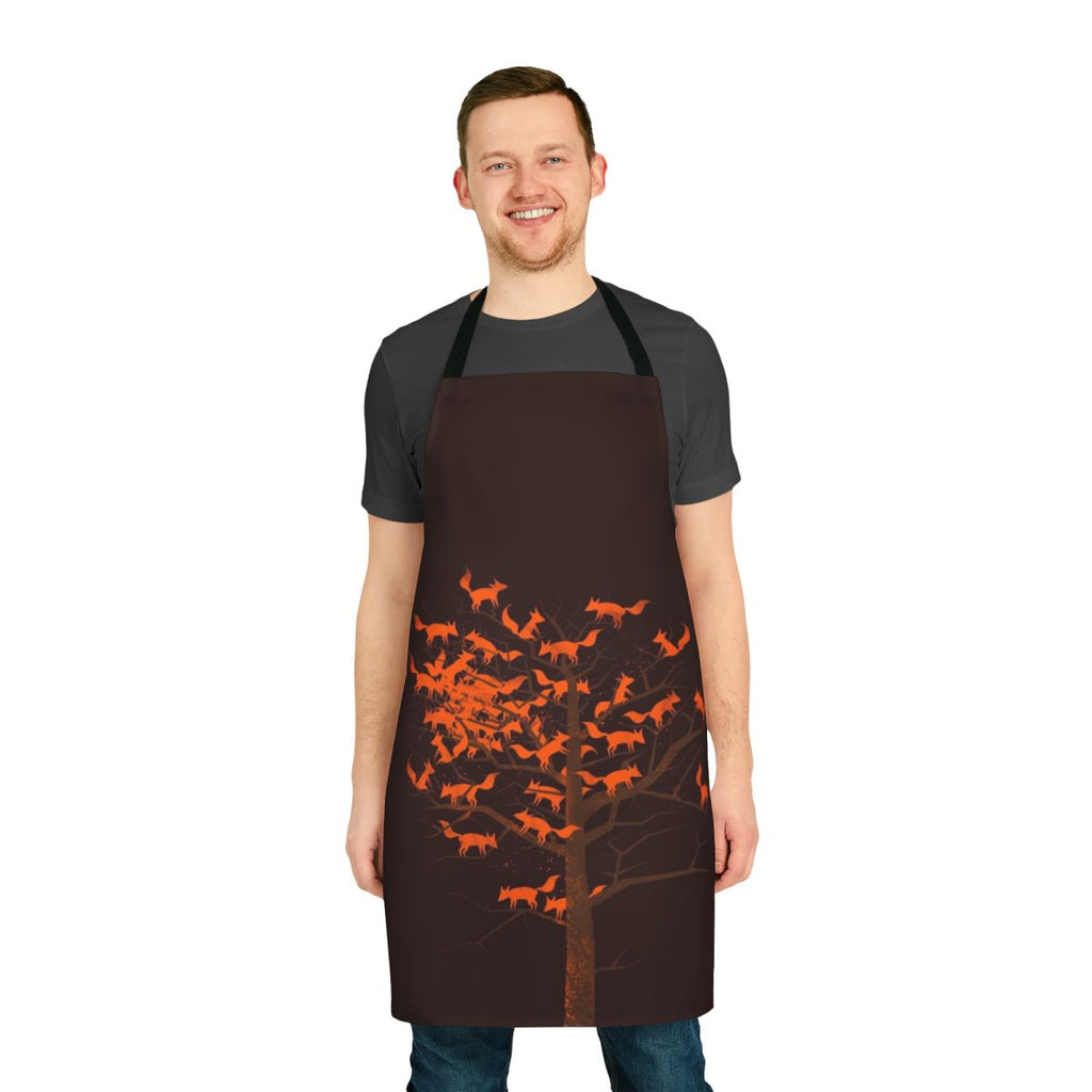 Blazing Fox Tree Apron with Warm Autumn Nature Pattern