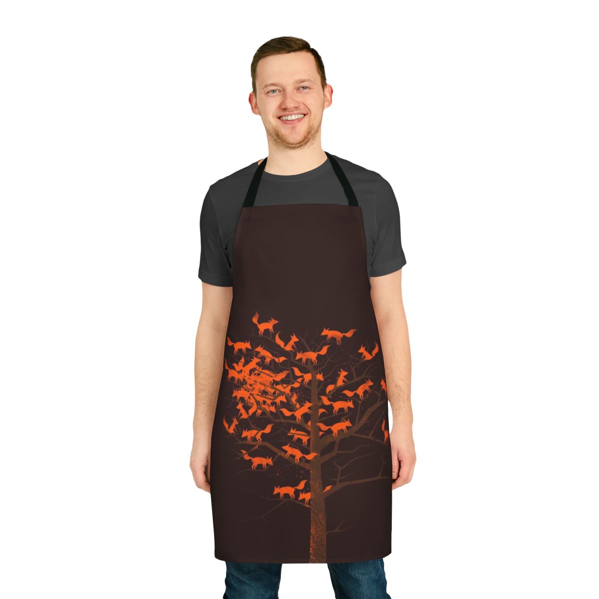 Blazing Fox Tree Apron with Warm Autumn Nature Pattern
