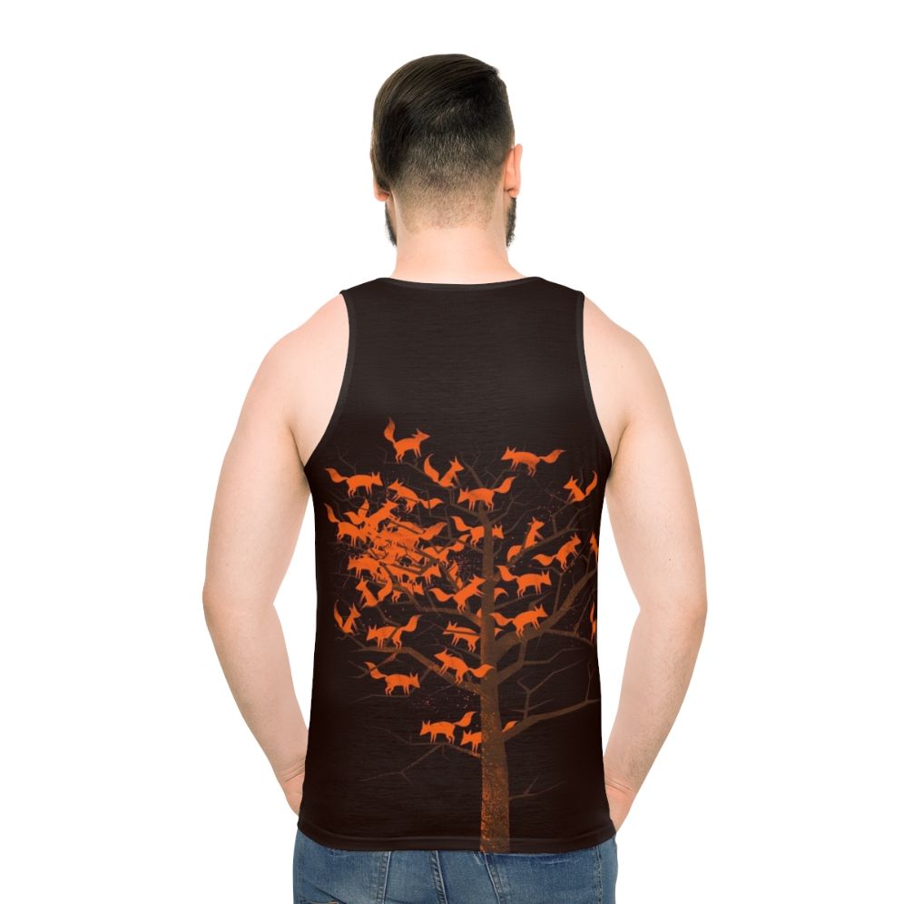 Blazing fox tree pattern on a unisex tank top