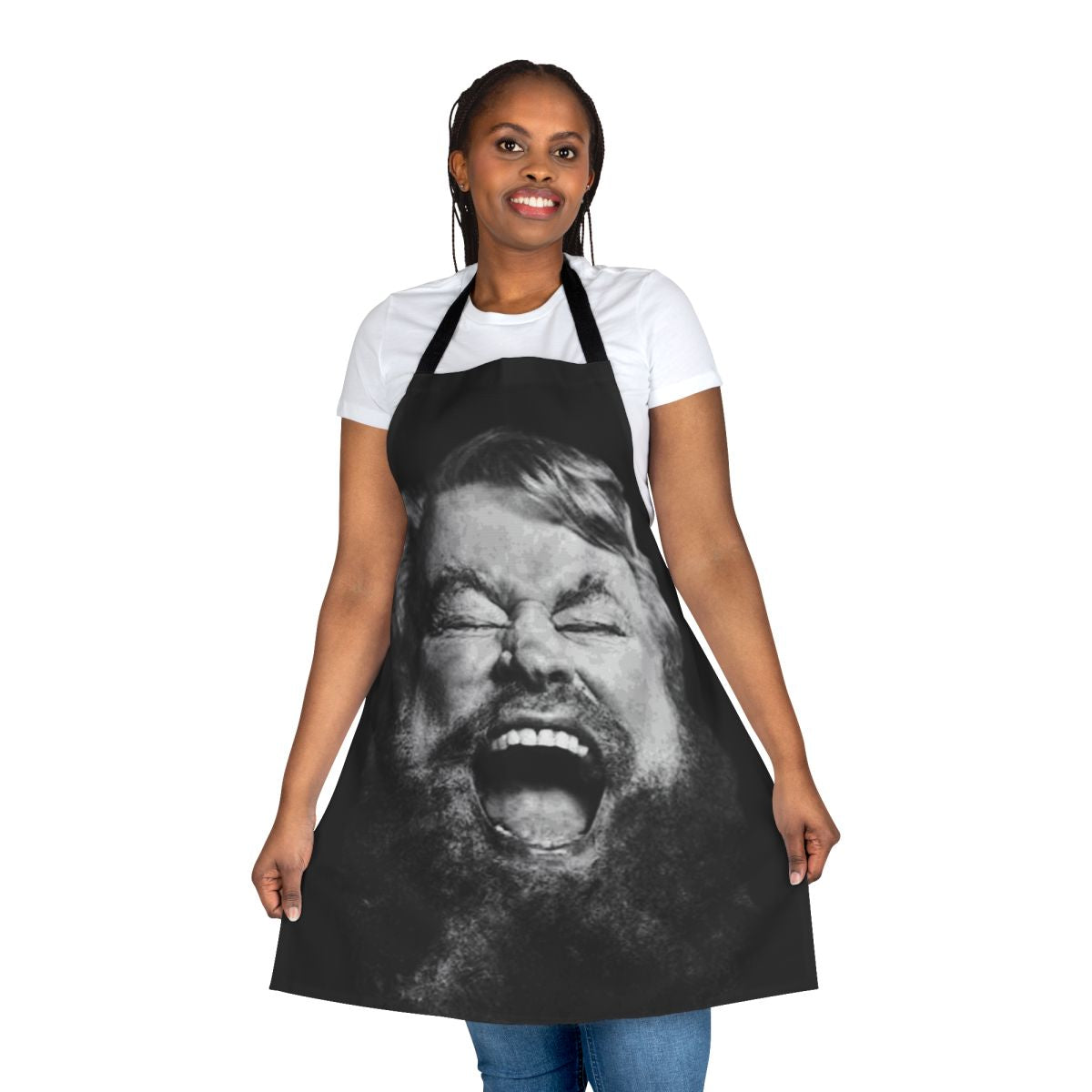 Blessed British actor Brian blessed apron with funny national treasure design