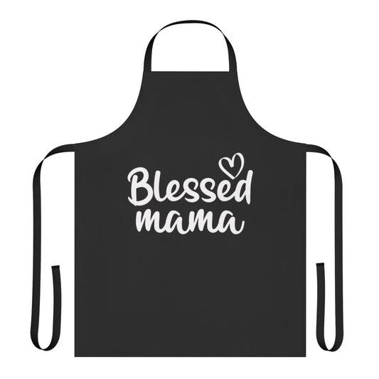 Blessed Mom Apron with Floral Design