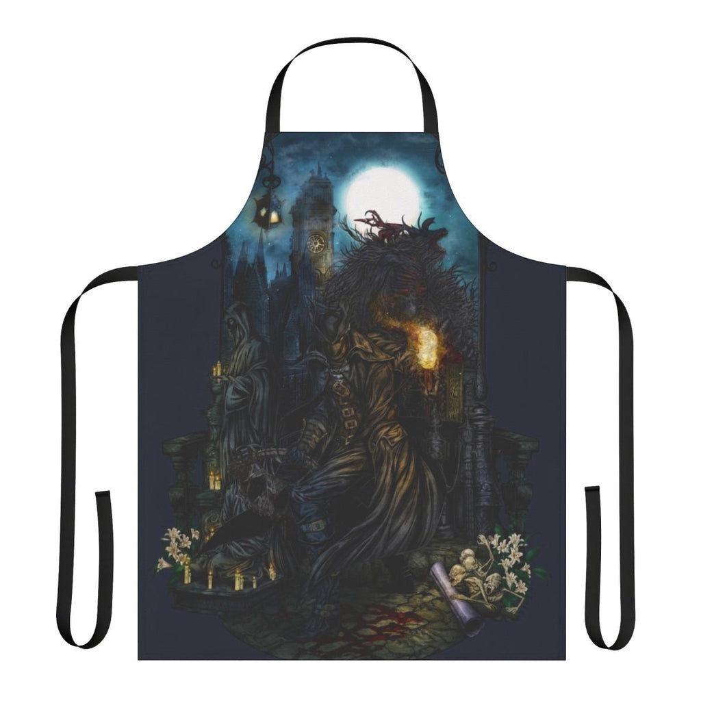 Bloodborne-themed apron with the iconic bloodborne logo and text "The Hunt"