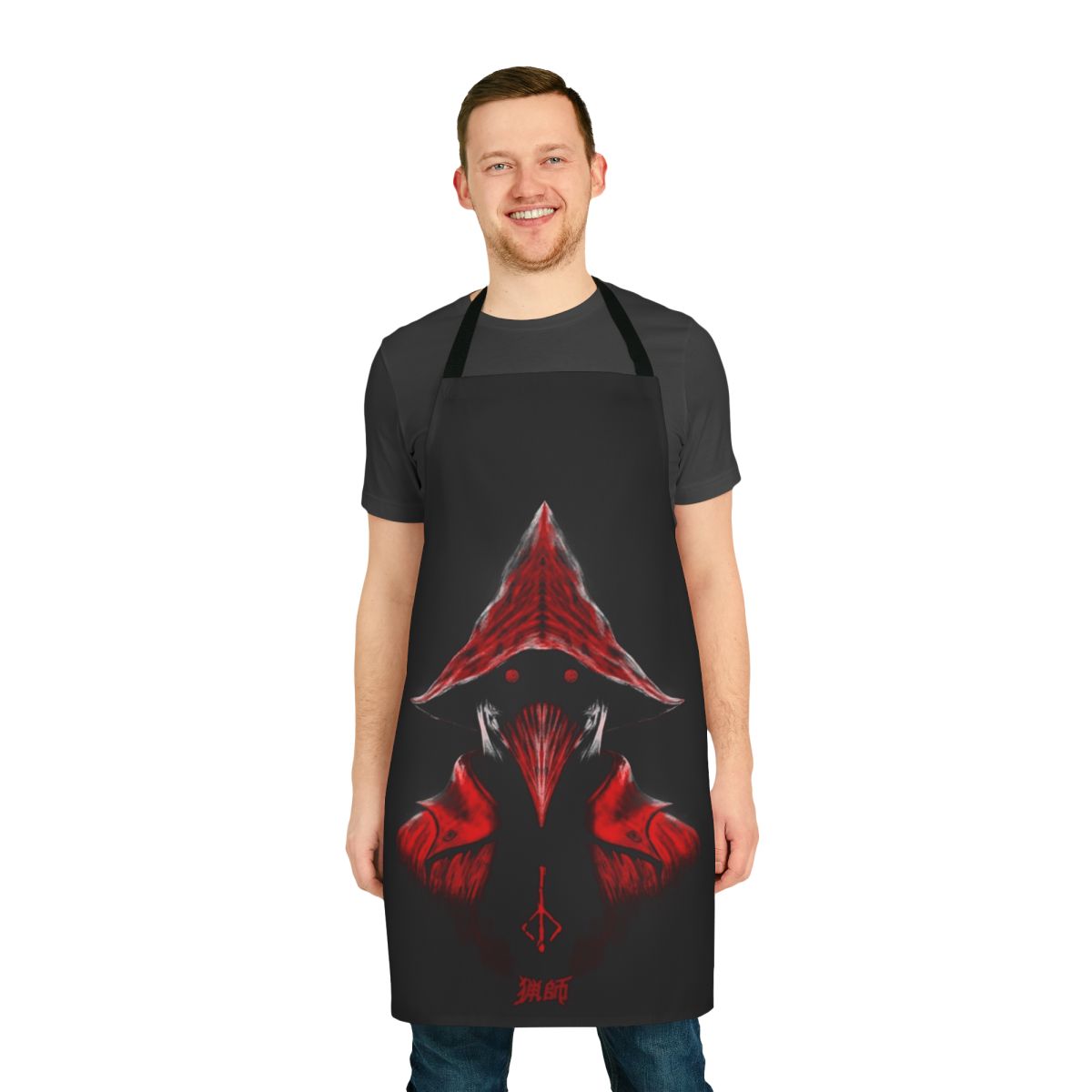 Bloodborne-inspired apron with crow motif and horror elements