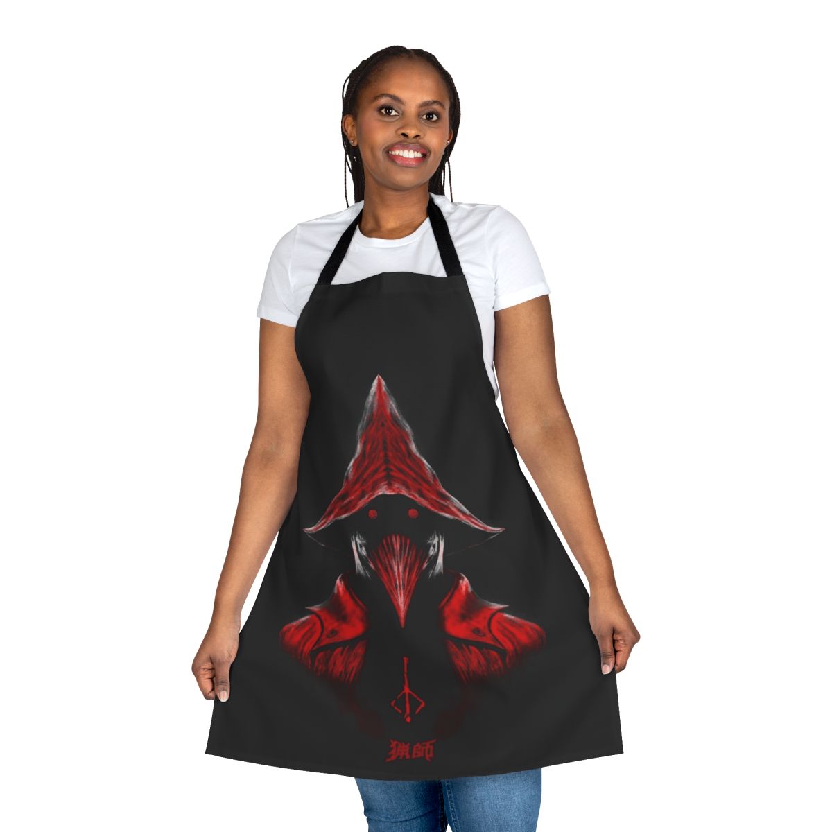 Bloodborne-inspired apron with crow motif and horror elements