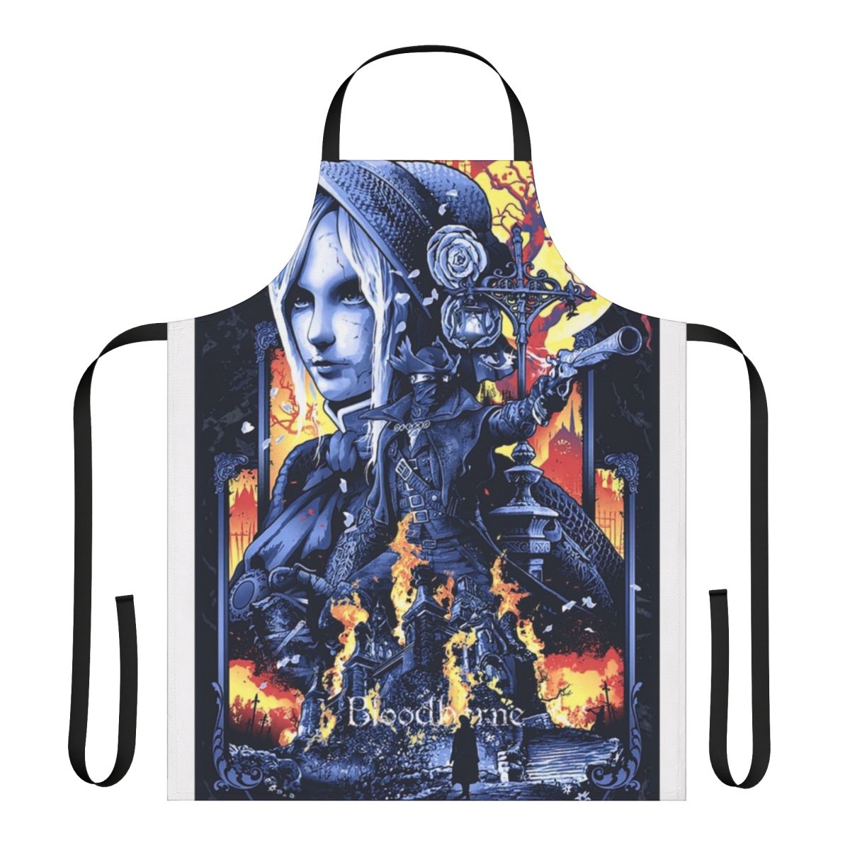 Bloodborne-themed apron featuring illustration by artist Drew Wise
