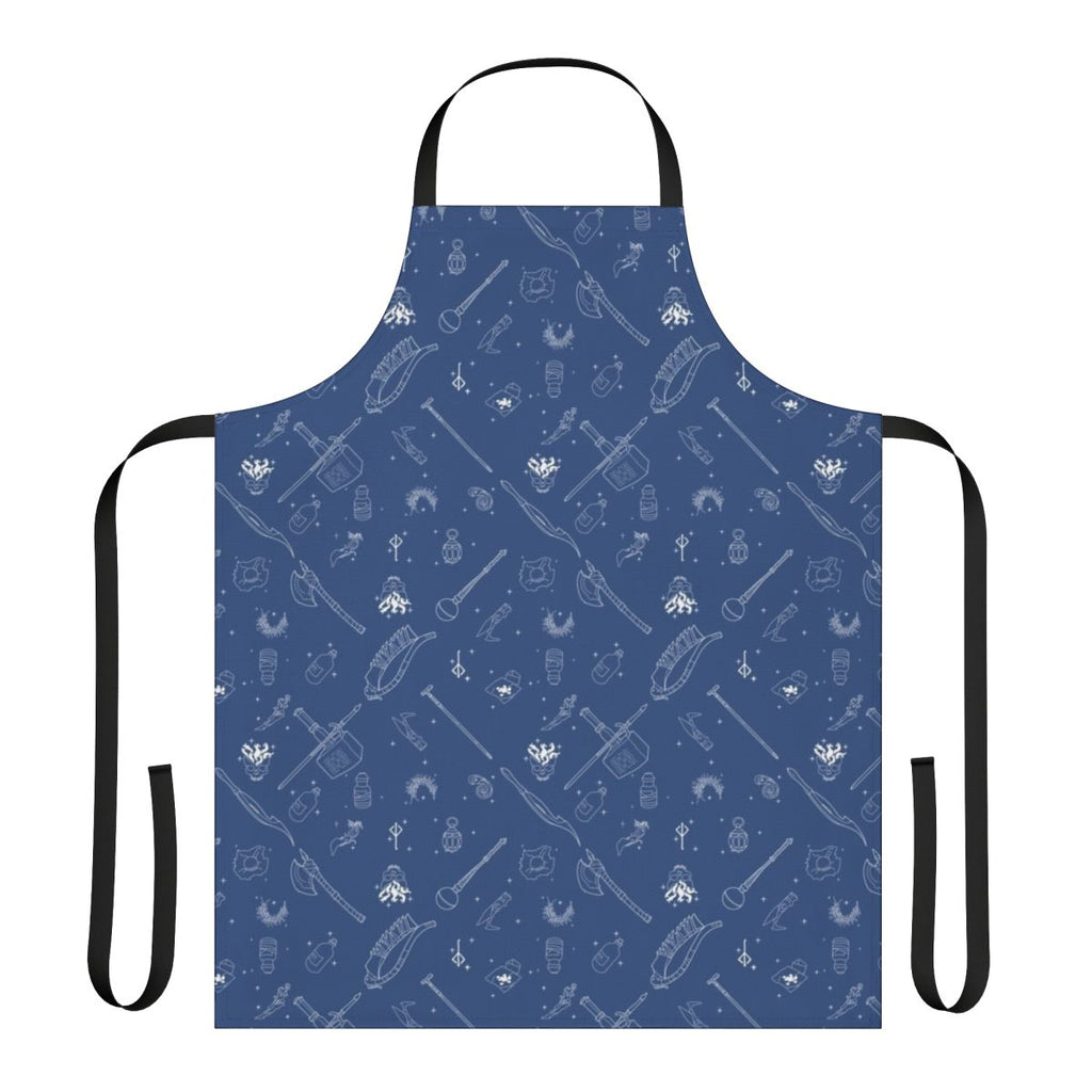 Bloodborne-themed kitchen apron with weapons and elements from the game