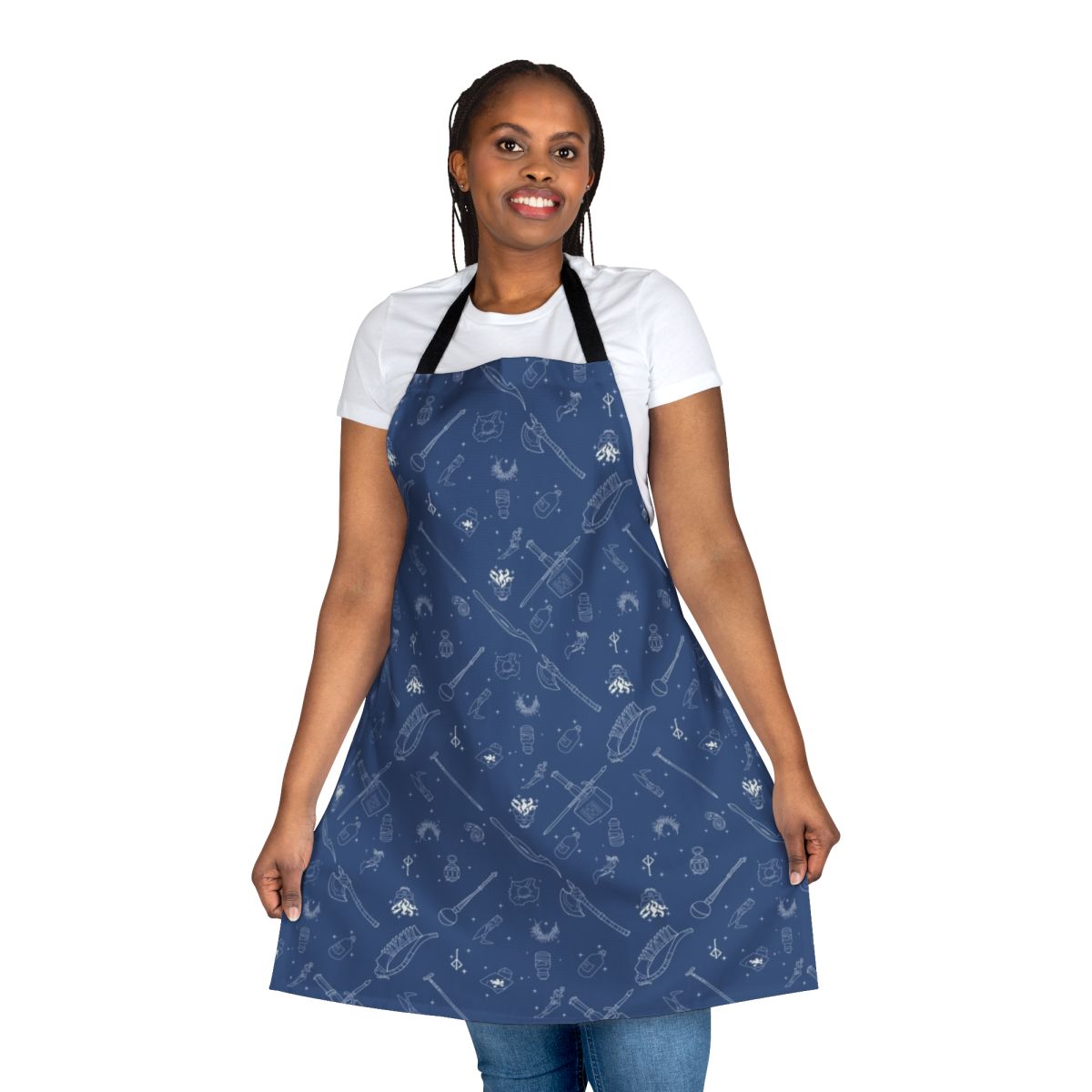 Bloodborne-themed kitchen apron with weapons and elements from the game