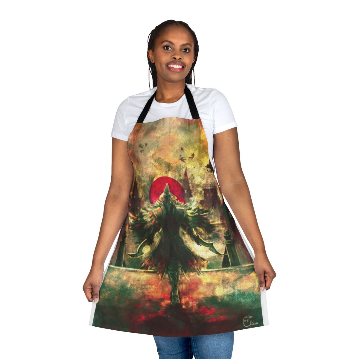 "Bloodborne-Inspired Hunter's Apron with Eileen the Crow Design"