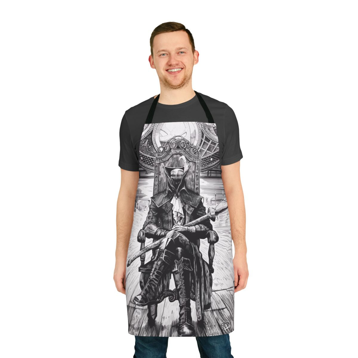 Bloodborne Lady Maria-themed kitchen apron with intricate lace design