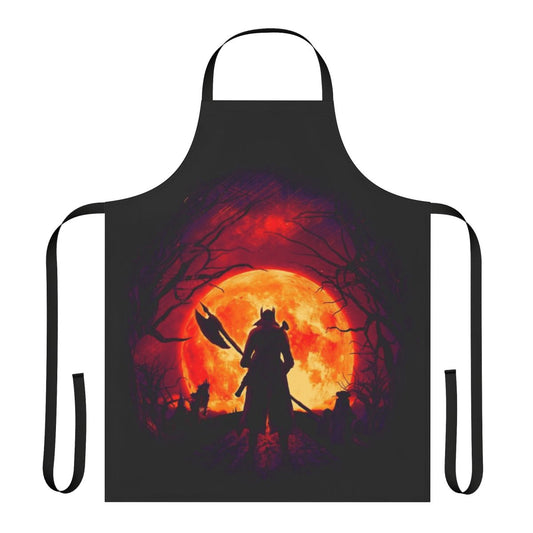 Bloodborne-inspired apron with blood moon and hunting motif