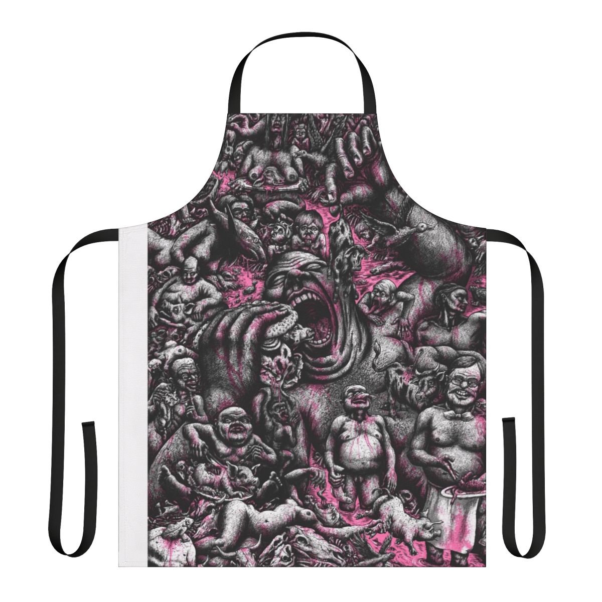 Bloody Beef Apron with Skull and Cutlery Graphic