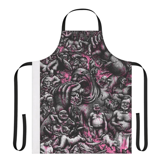 Bloody Beef Apron with Skull and Cutlery Graphic