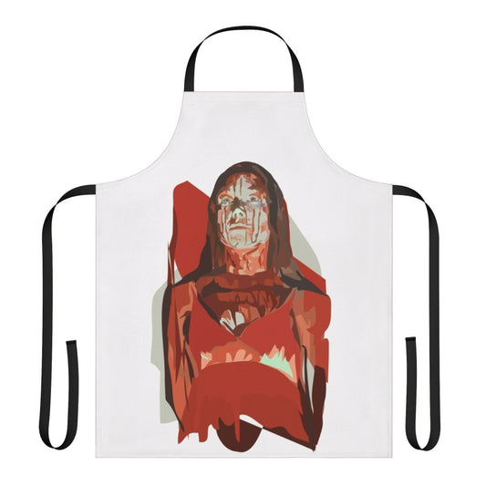 Carrie-inspired bloody apron with prom dress design