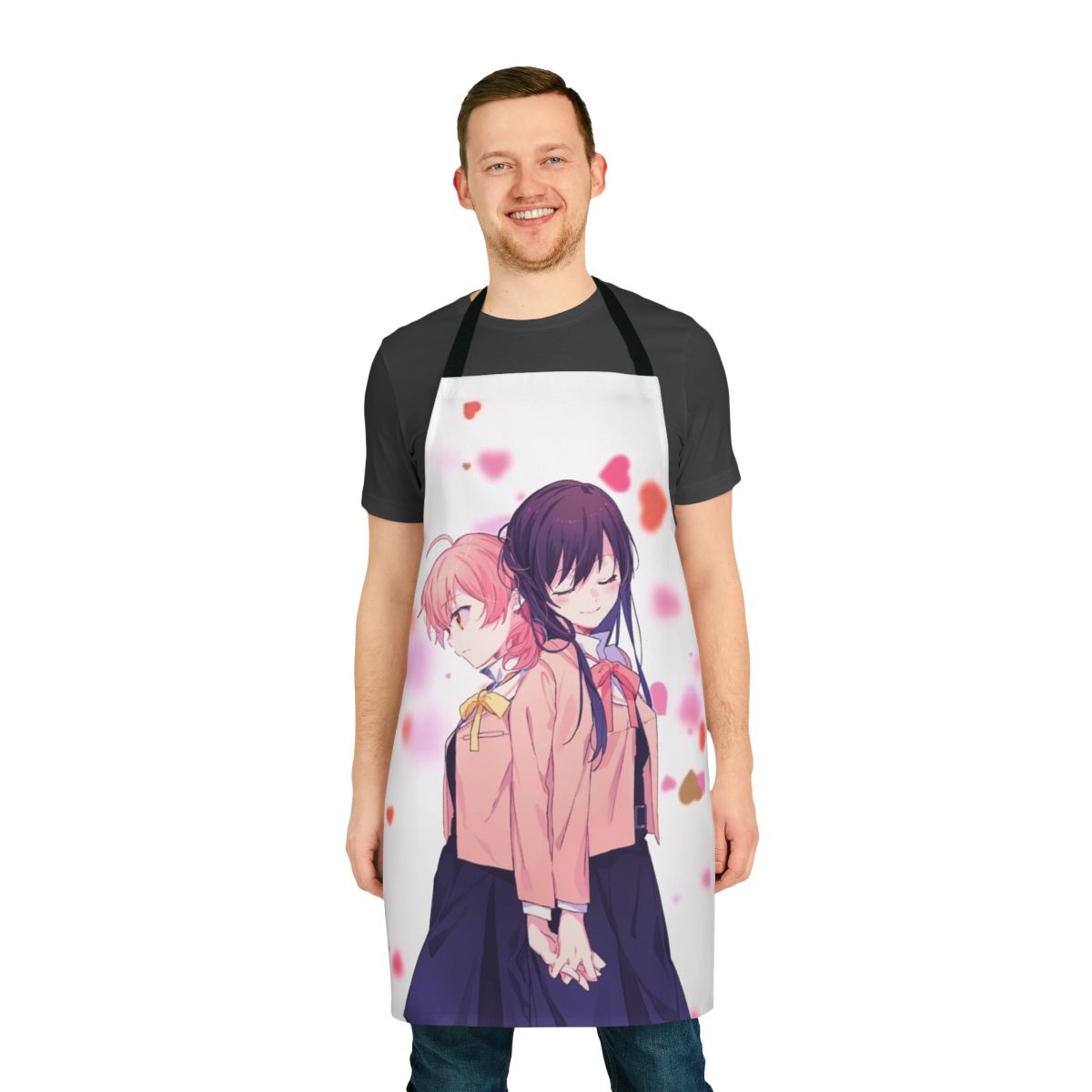 Bloom Into You inspired anime apron featuring Yuu Koito and Touko Nanami