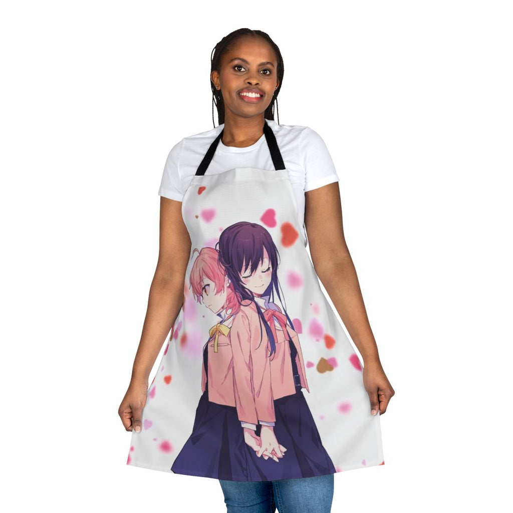 Bloom Into You inspired anime apron featuring Yuu Koito and Touko Nanami