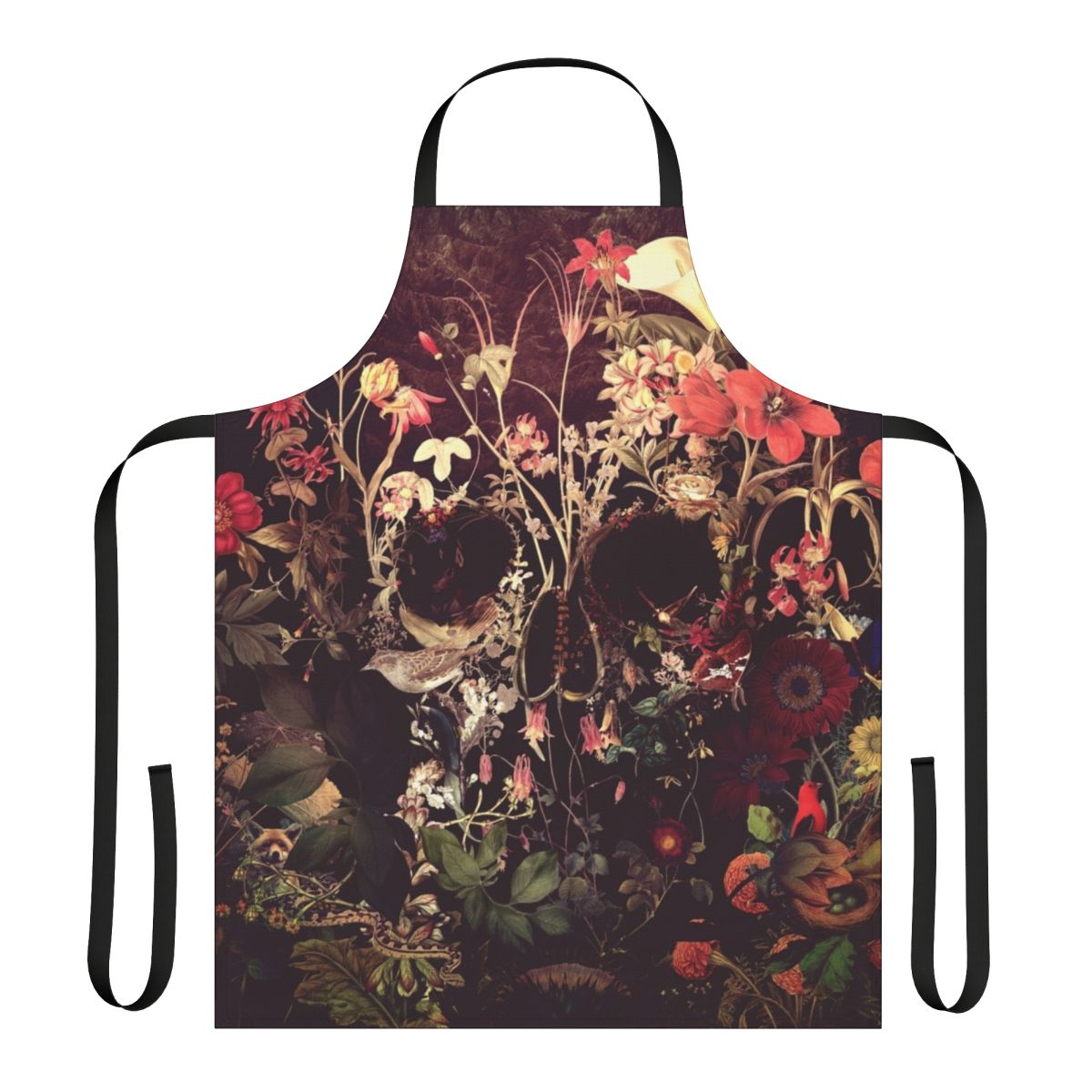 Bloom Skull Floral Apron with Sugar Skull and Floral Design