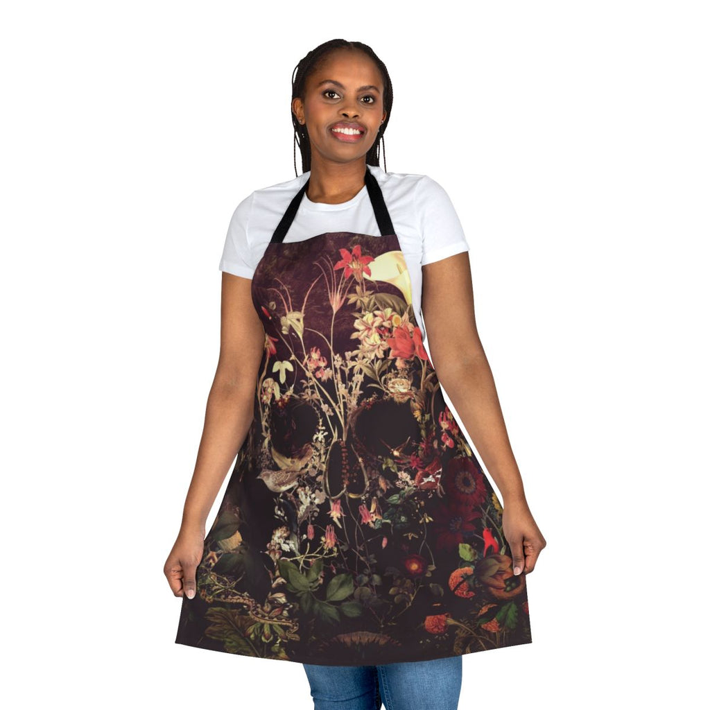 Bloom Skull Floral Apron with Sugar Skull and Floral Design