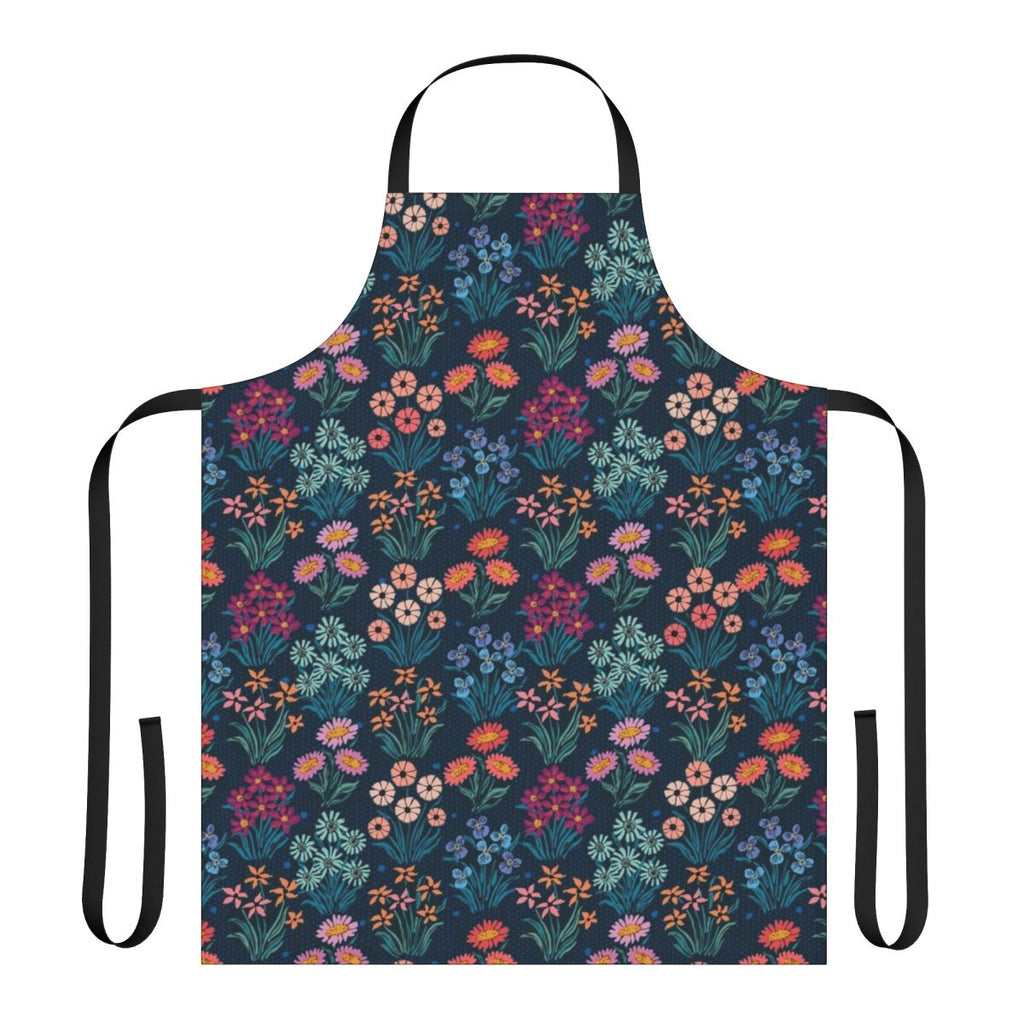 Vibrant floral pattern apron for spring and garden