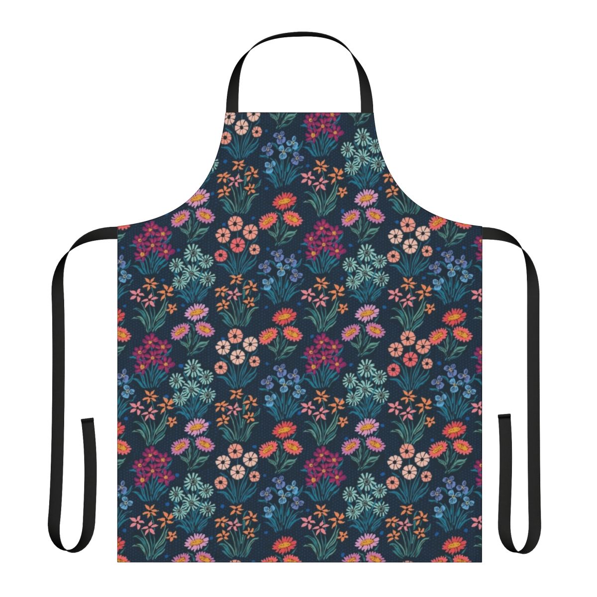 Vibrant floral pattern apron for spring and garden
