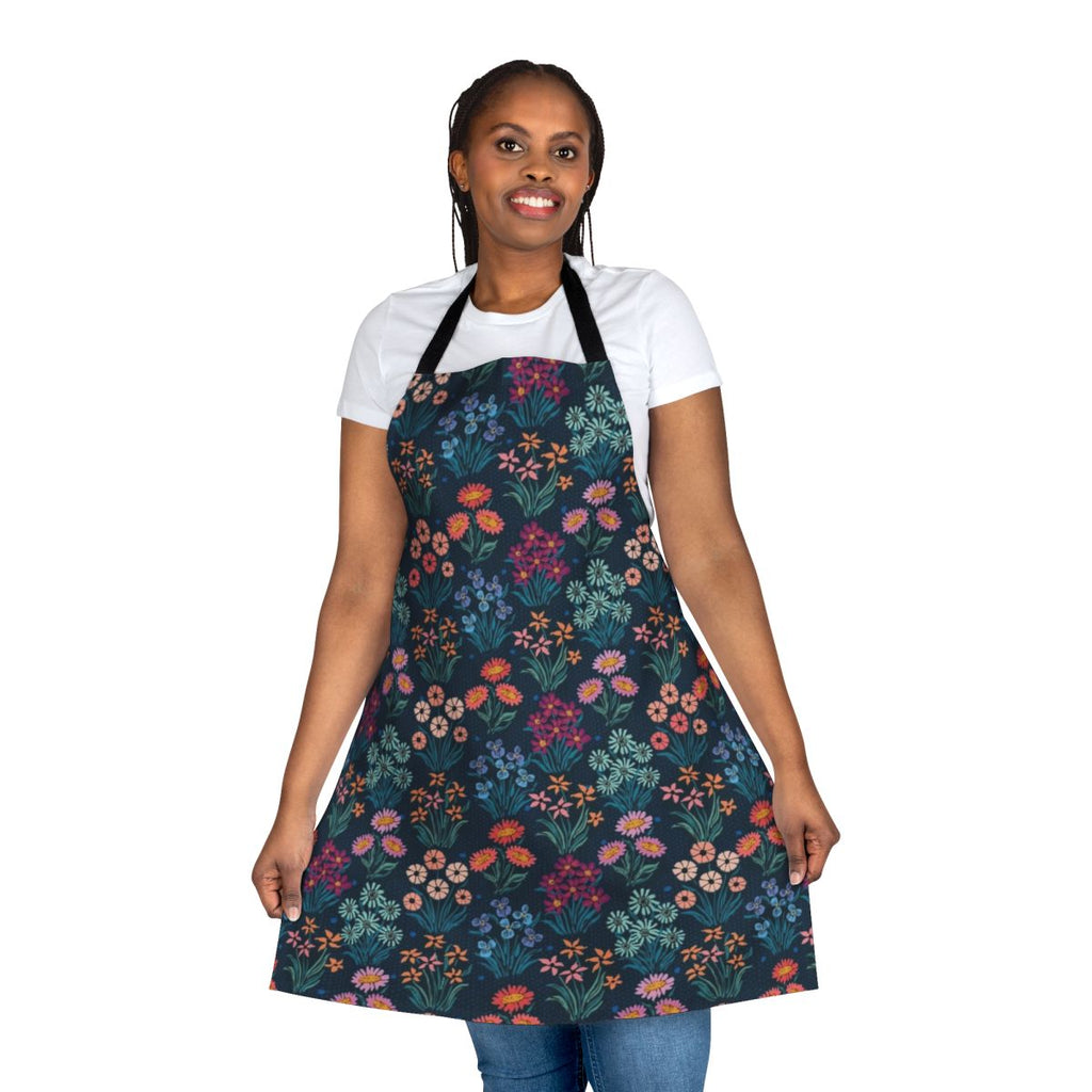 Vibrant floral pattern apron for spring and garden
