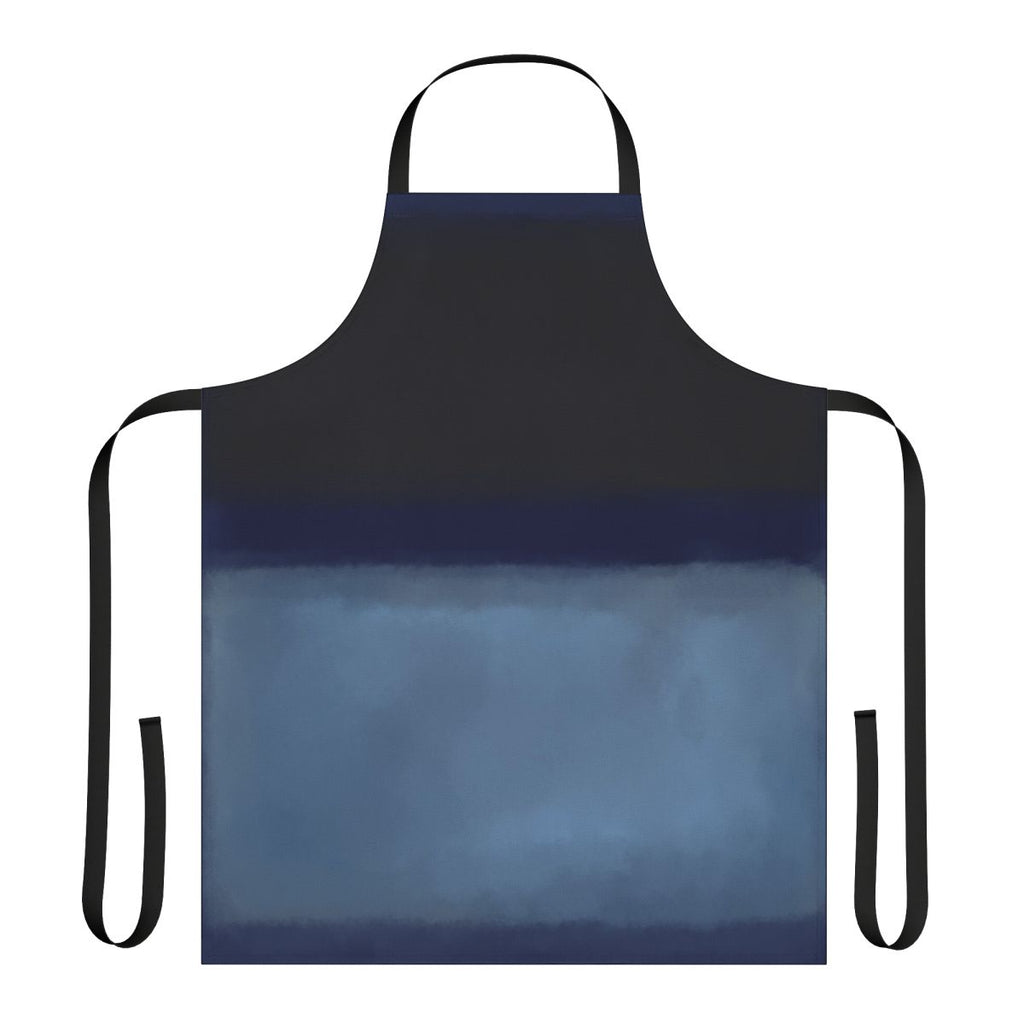 Blue abstract art inspired apron with geometric color block design