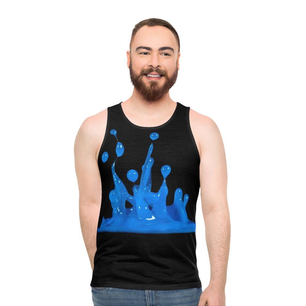 Blue abstract art unisex tank top