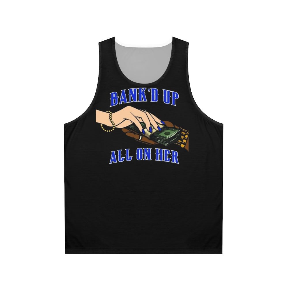Blue and Black Unisex Tank Top