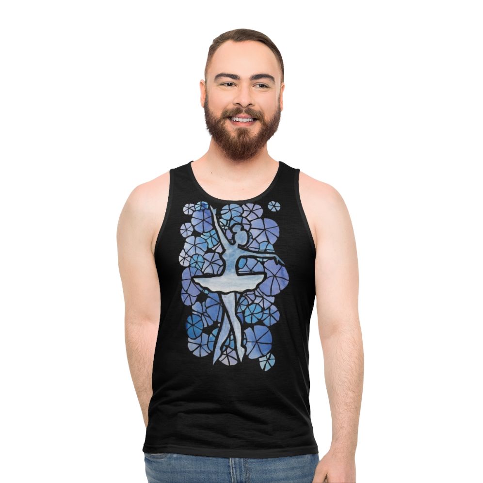Blue ballerina unisex tank top