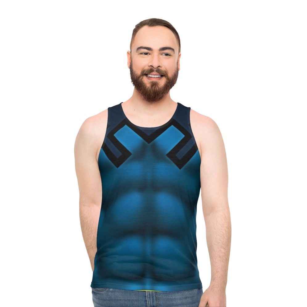 Blue Beetle superhero comic art graphic tee