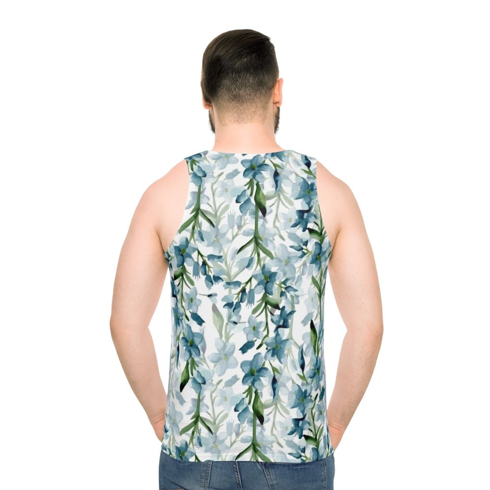 Blue Branches Watercolor Floral Unisex Tank Top