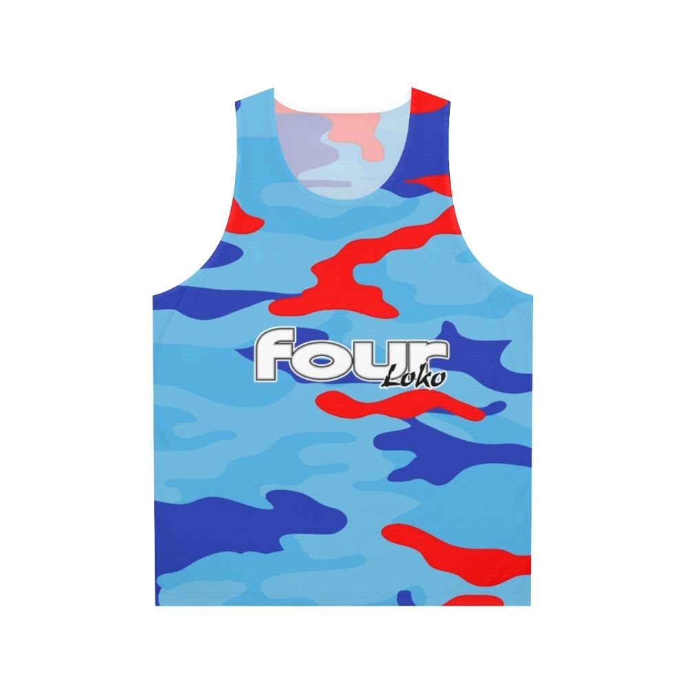 Blue camo 4Loko unisex tank top