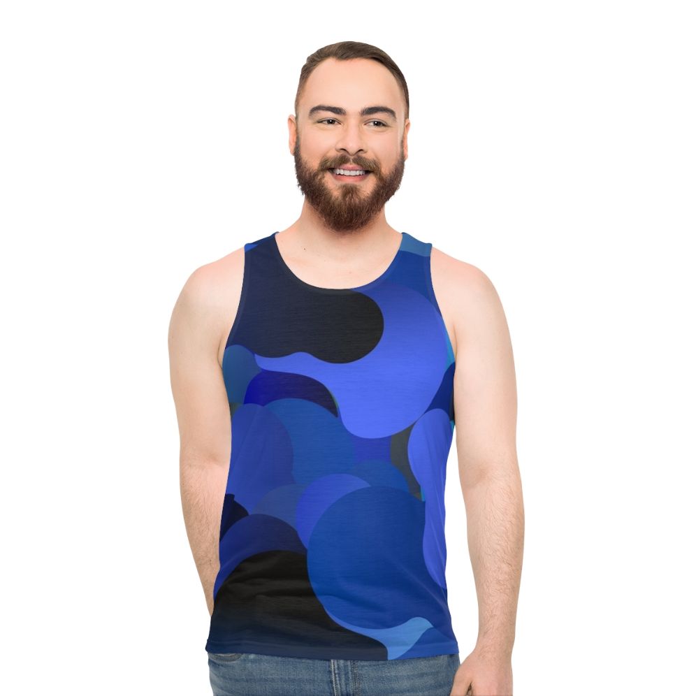 Blue camouflage unisex tank top