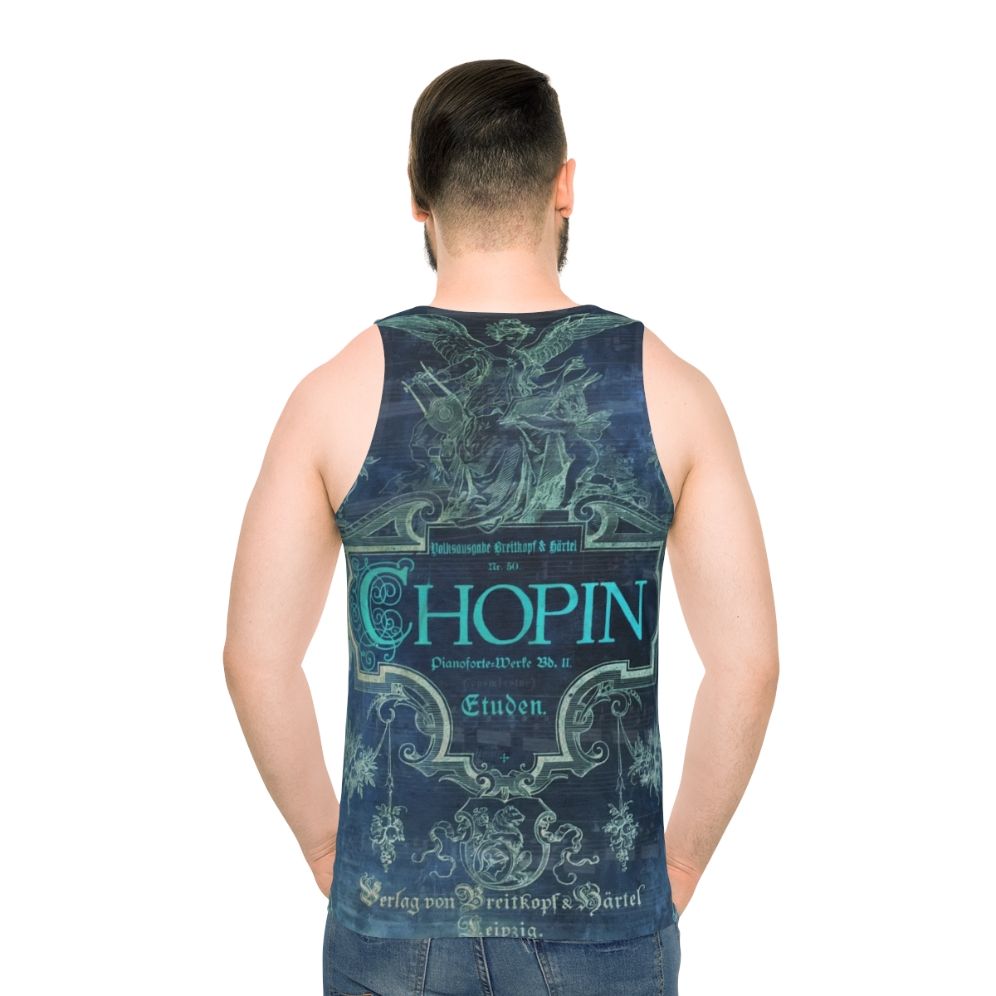 Blue tank top with portrait of Frederic Chopin