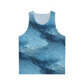Vintage patterned blue frost unisex tank top