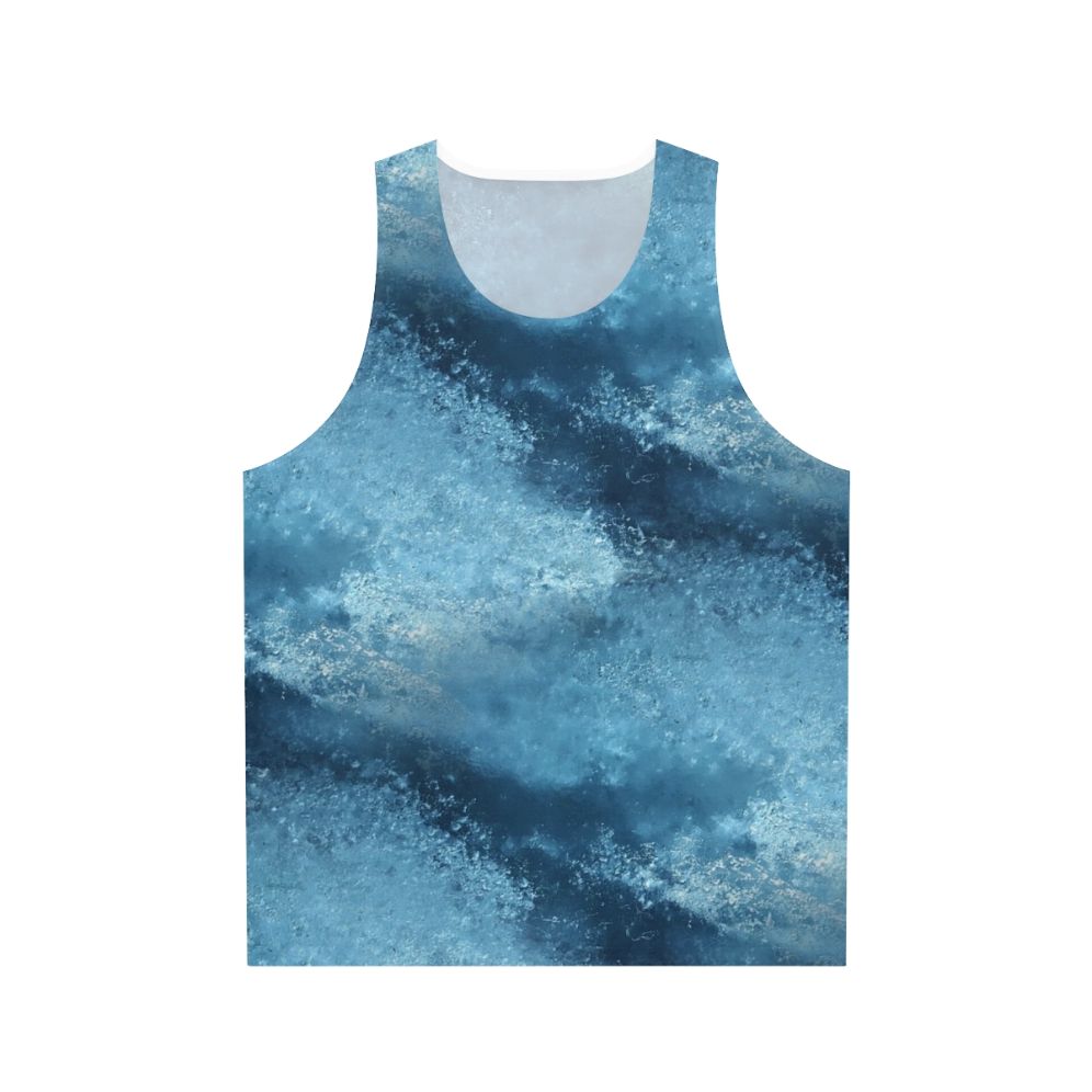 Vintage patterned blue frost unisex tank top