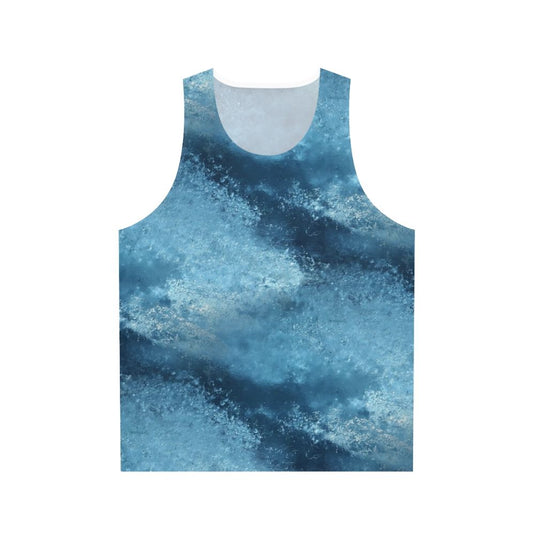 Vintage patterned blue frost unisex tank top