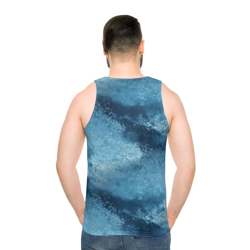 Vintage patterned blue frost unisex tank top