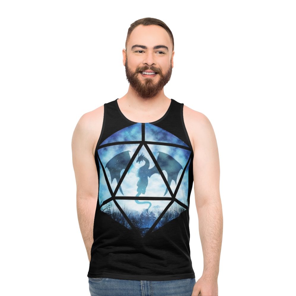 Blue Ice Dragon D20 Unisex Tank Top