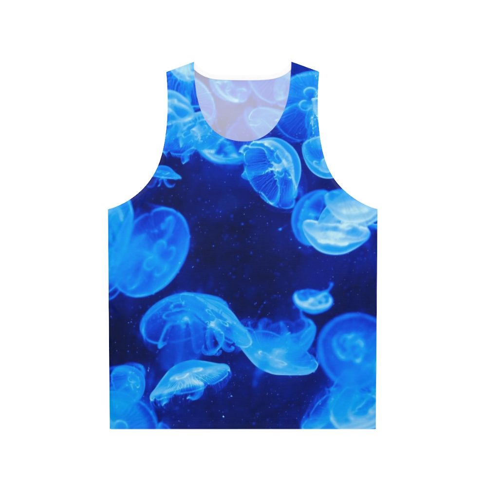 Blue jellyfish unisex tank top