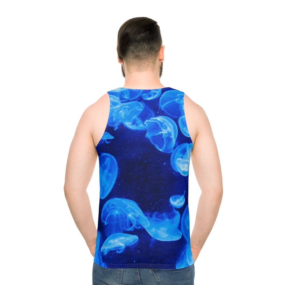 Blue jellyfish unisex tank top