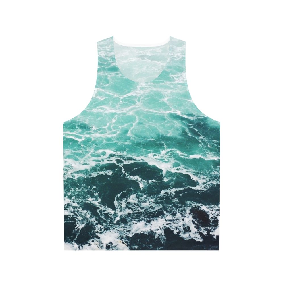 Blue Ocean Beach Waves Unisex Tank Top
