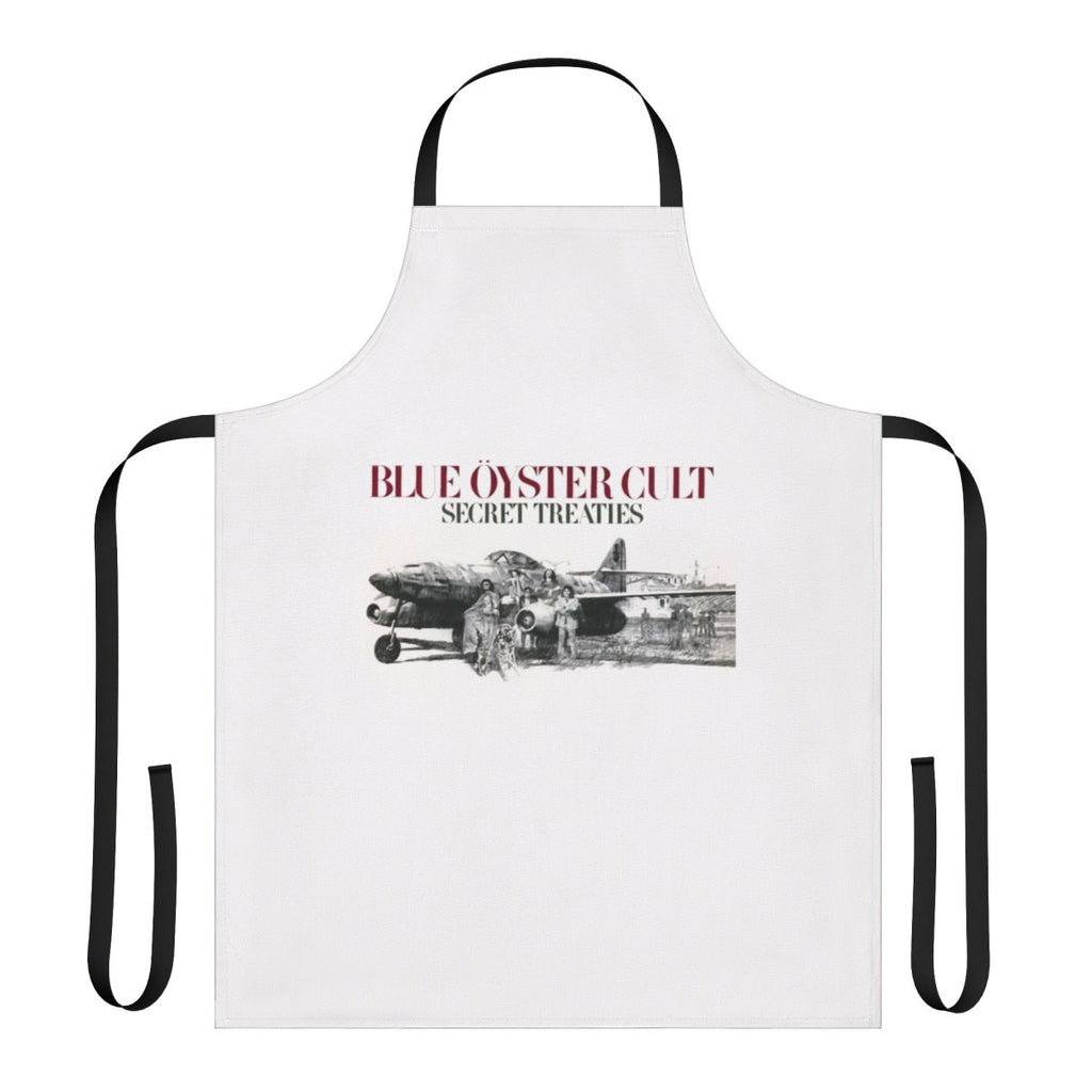 Blue Oyster Cult inspired design printed on a high-quality kitchen apron for music lovers and fans of the 1970s rock band.