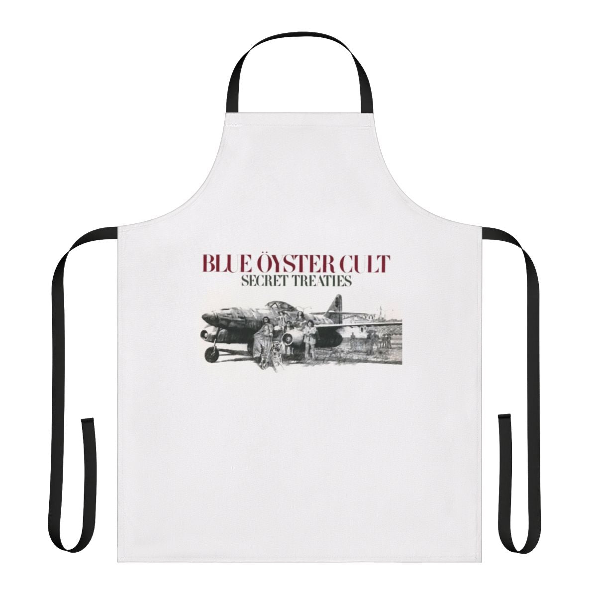 Blue Oyster Cult inspired design printed on a high-quality kitchen apron for music lovers and fans of the 1970s rock band.