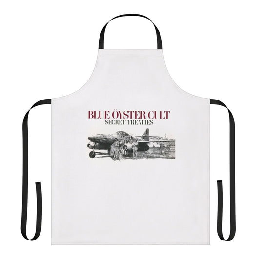 Blue Oyster Cult inspired design printed on a high-quality kitchen apron for music lovers and fans of the 1970s rock band.