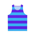 Blue and purple striped unisex tank top