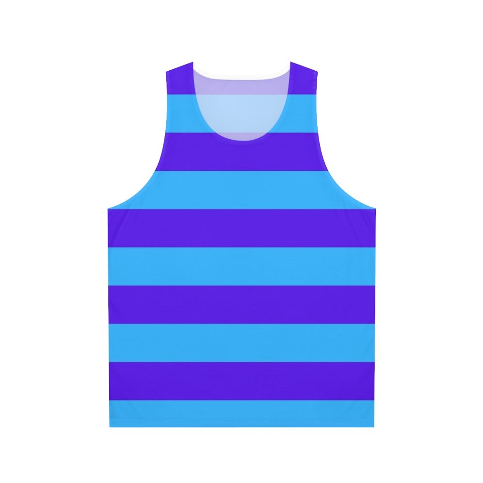 Blue and purple striped unisex tank top