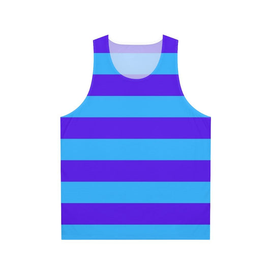 Blue and purple striped unisex tank top