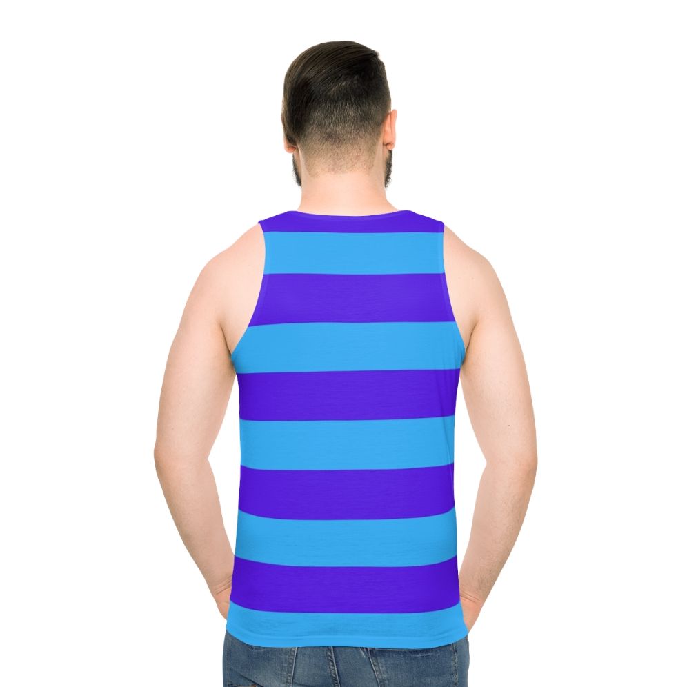 Blue and purple striped unisex tank top